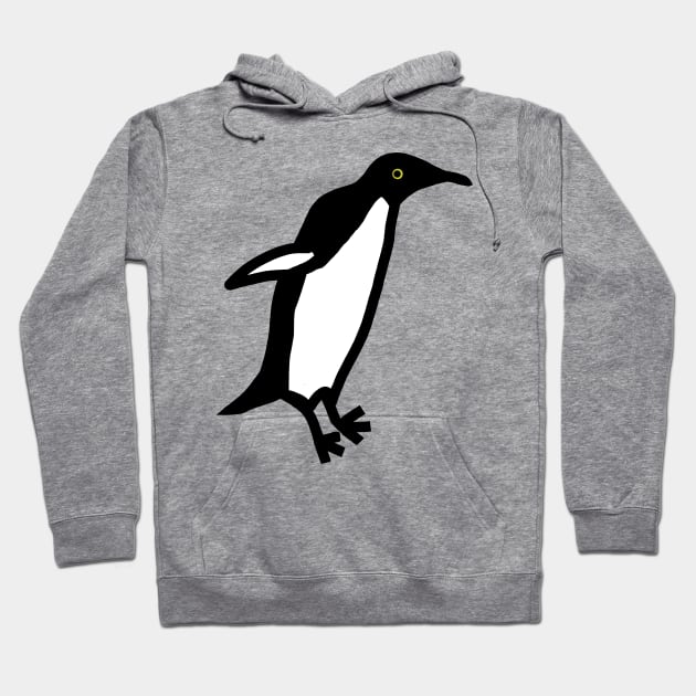 Cute Jumping Penguin Doodle Animals Hoodie by ellenhenryart